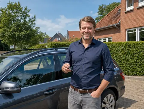 Verkäufer aus Vechta mit dem verkauften Fahrzeug